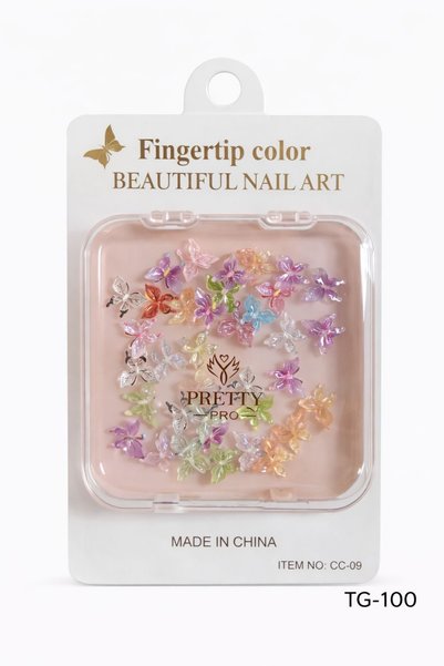 Gold Beauty 3D Fosforlu Kelebek Charm Tırnak Süsü - Protez tırnak Nail Art Sü...