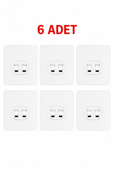 ESMANA LIVING 6 Adet 7x7cm Yedek Süper Güçlü Yapışkanlı Askı, 20KG Banyo - Mu...