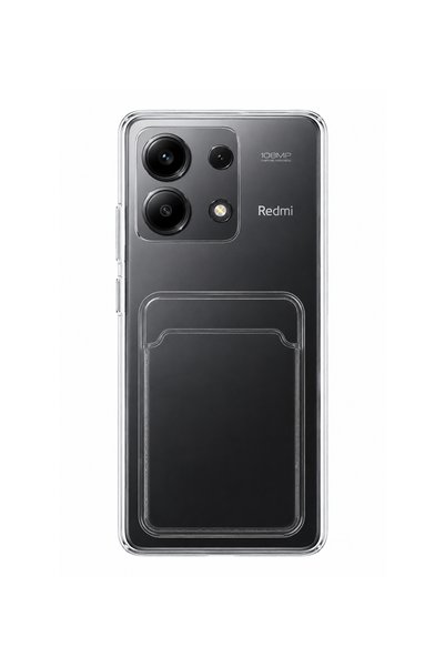 Mopal حافظة سيليكون شفافة متوافقة مع Redmi Note 13 Pro 4G مع حامل بطاقة مفصل ...