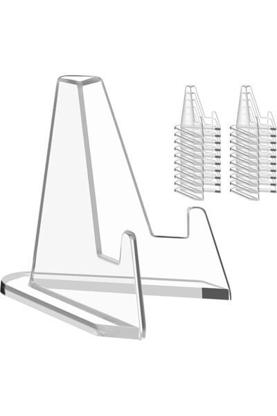 ALMEKAQUZ Card Display Stand, 20 Pack Small Easel Stand, Acrylic Picture Hold...