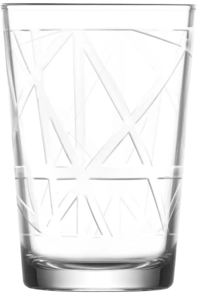 LAV Set de 6 pahare de apă cu linii, sticlă, 205 ml, transparente