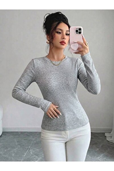 Avones Women's Half High Neck Bodycron Ribbed Knit -Stylish- Blouse