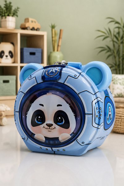 Hunga Cute Astronaut Panda Metal Locking Piggy Bank |   Space Themed Gift