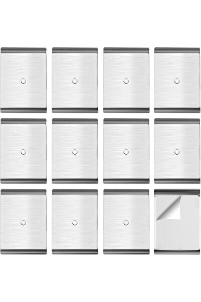 TERRIFI 12Pcs Under Cabinet Light Metal Adhesive Strips, Replacement Iron Pla...