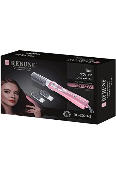 rebune فرشاة تجفيف الشعر RE-2078-2 وردية اللون بقوة 1200 واط، 3 في 1، أداة تص...