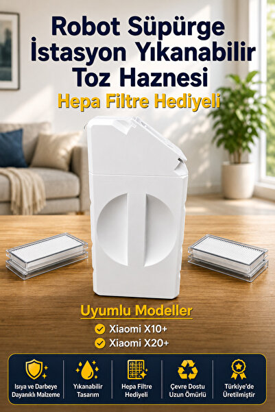 Toz Haznesi Xiaomi X10+/X20+ Uyumlu Yıkanabilir Yeniden Kullanılabilir Robot ...