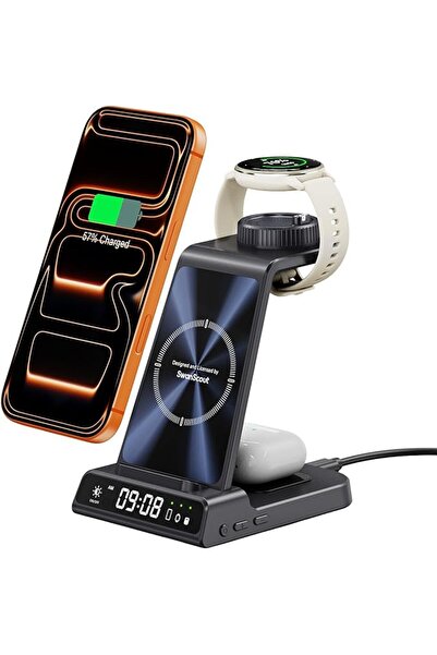 SwanScout شاحن لساعة جارمين، محطة شحن لاسلكية 3 في 1 لـ Vivoactive/Venu/Forer...