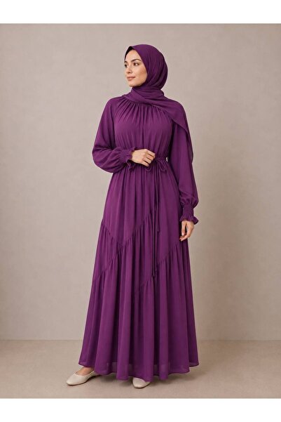 ankanoor Verev Gathered Dupai Silk Dress 150 cm Anka262039