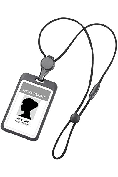 Roxolana Retractable ID Badge Holder with Adjustable Lanyard Double Sided Tra...