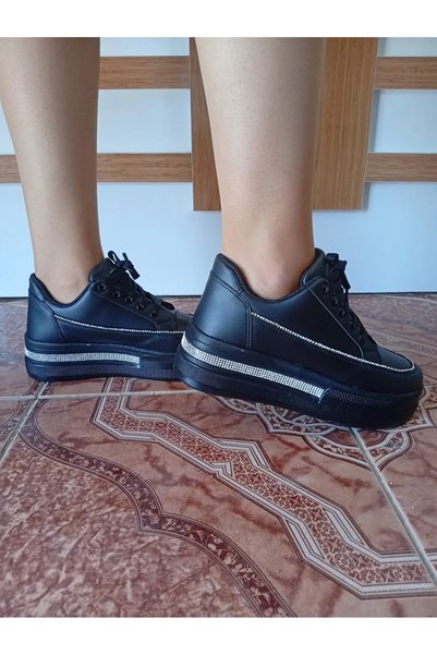 Generic Brand Women's High Sole Comfortable Stylish Daily Sports Shoes Black ...