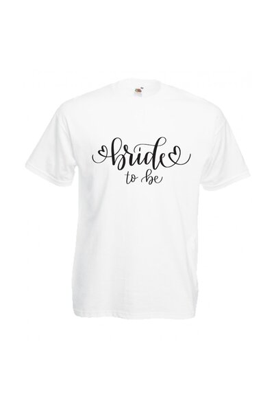 OEM Tricou unisex alb Fruit of the Loom personalizat cu textul „Bride to be”,...