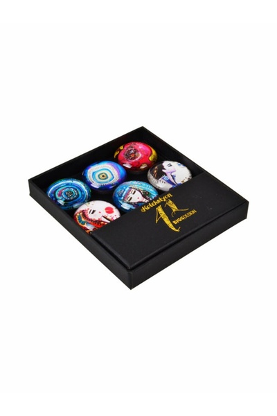 Biggdesign 6-Piece Special Artist Fridge Magnet Set, Multicolour 6 x 3.5cm