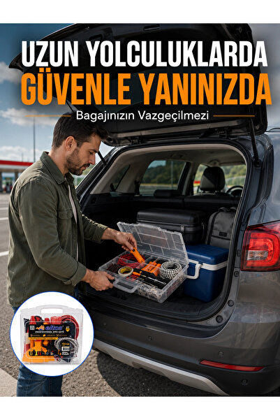 SORA GROUP Profesyonel Araç İçi Acil Durum Seti 27 Parça Çok Amaçlı Oto Yardım Çantası