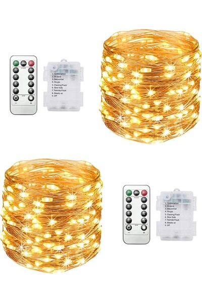 GENERAL Fairy Lights 2Pack, 32.8FT 100LED Twinkle string Lights Battery Opera...
