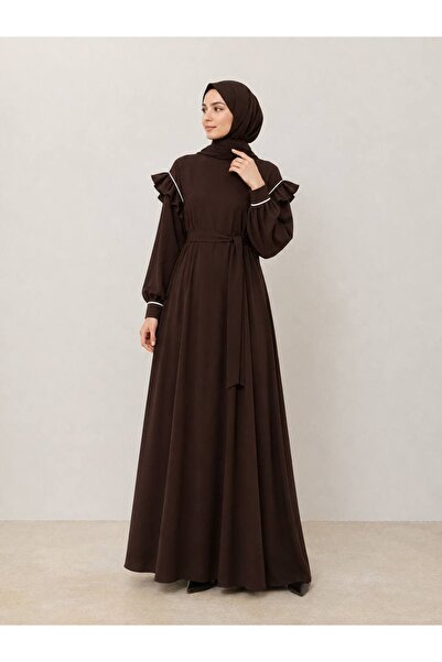 ankanoor Medina Silk Dress with Shoulder and Cuff Piping 150 cm Anka262038
