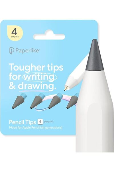 Paperlike رؤوس أقلام (4 قطع) لقلم أبل من الجيل الأول والثاني، USB-C و Pro، مت...