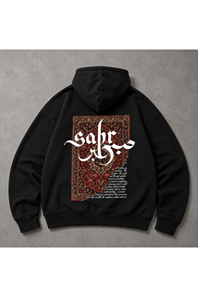 YOLO STREET 3 İplik Şardonlu Oversize Siyah Kapüşonlu Sweatshirt Sırt Baskılı...