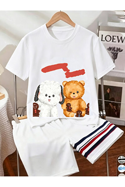 Take Two By Styli Kids White Graphic Print Short Sleeve T-Shirt
