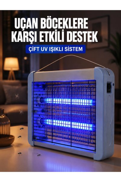 ARNEER Mey İthalat® Çift Uv Işıklı Elektrikli Sinek Öldürücü 12W Asılabilir Uçan Böcek Lambası