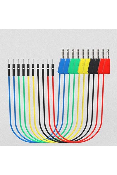 SYOSI 10 Pcs Stackable Banana Plug Test Leads, Silicone Jumper Wires with Mal...