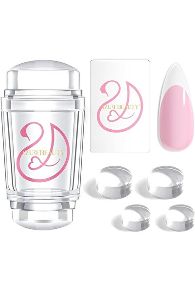 AZUREBEAUTY French Tip Tool 6Pcs Nail Stamp Silicone French Tip Stamp