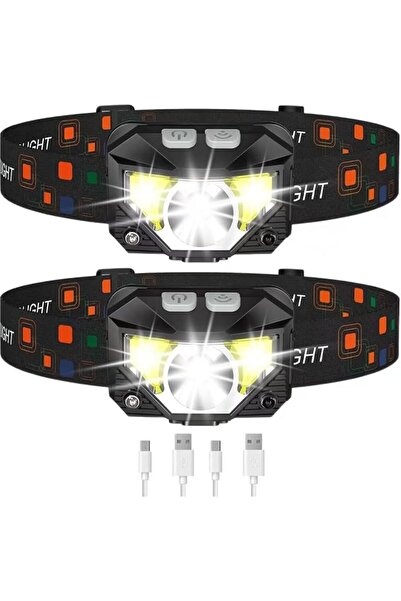 Generic مصباح أمامي LED قابل لإعادة الشحن، 1200 لومن خفيف الوزن للغاية، عبوة ...
