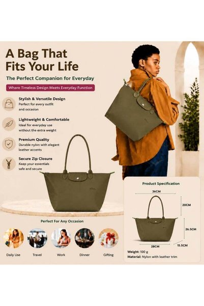 CHAN LONG 70th Anniversary Medium‑Size Tote Bag Shoulder Bag Messenger Bag To...