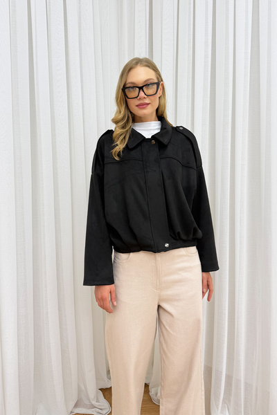 Melike Tatar Suede Bomber Jacket 12-70167