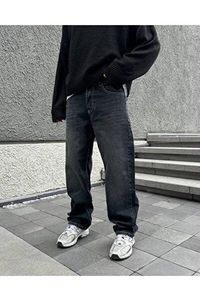 DIRECTIVE Men's Black Stonewashed Baggy Fit Lycra-Free Comfortable Cut Jeans ...