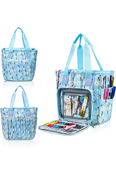 NALACAL Knitting Bag - Large Capacity Yarn Storage Tote Organizer with Multip...