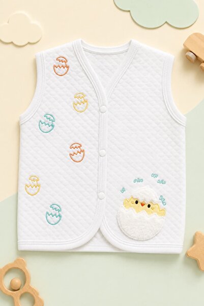 KUZENLER BEBE BEBEK 3-6-9-12 AY %100 PAMUKLU YENİDOĞAN YELEK kb1336