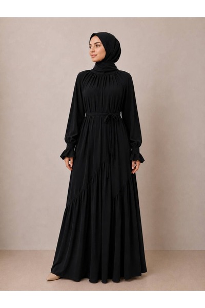ankanoor Verev Gathered Dupai Silk Dress 150 cm Anka262039