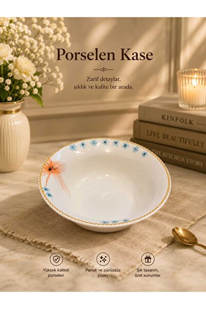 Genel Markalar 6'lı Porselen Kase Takımı Dekoratif