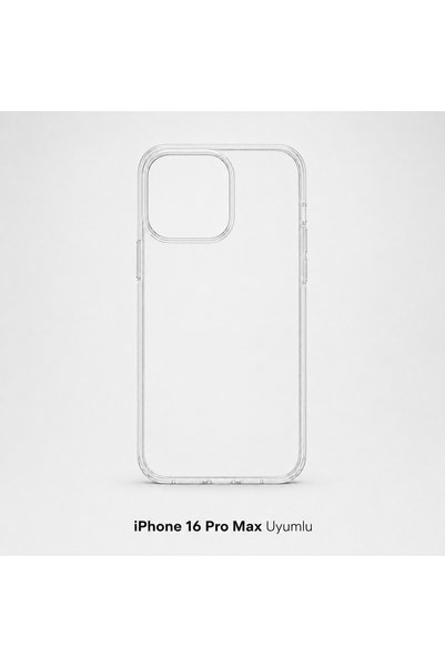 iPhone 16 Pro Max Uyumlu Şeffaf Silikon Telefon Kılıfı