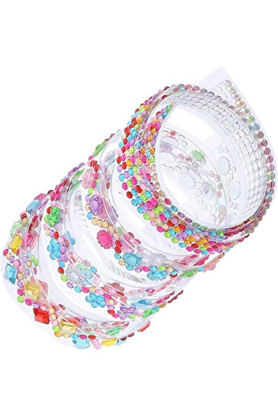 KASTWAVE 4 Rolls Acrylic Rhinestone Gems Tape - Sparkly Self-Adhesive Bling S...