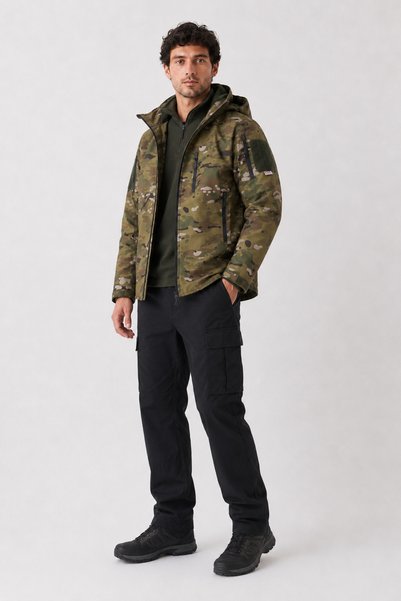 Maison Rae Ανδρικό μπουφάν Softshell για υπαίθριες δραστηριότητες με καμουφλά...