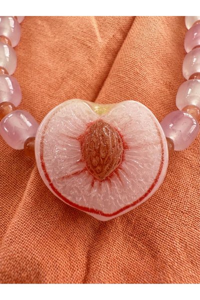 ILSA Peach Charm Fruit Necklace