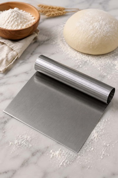 PASTRY PLANET Stainless Steel Metal Dough Scraper 17.5 cm
