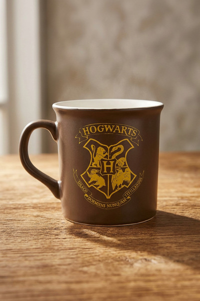Okapi Harry Potter Hogwarts Logo Baskılı Kahverengi Lisanslı Kupa