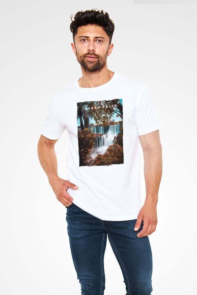 Darkhane Iguazu Falls White Unisex T-Shirt T-Shirt