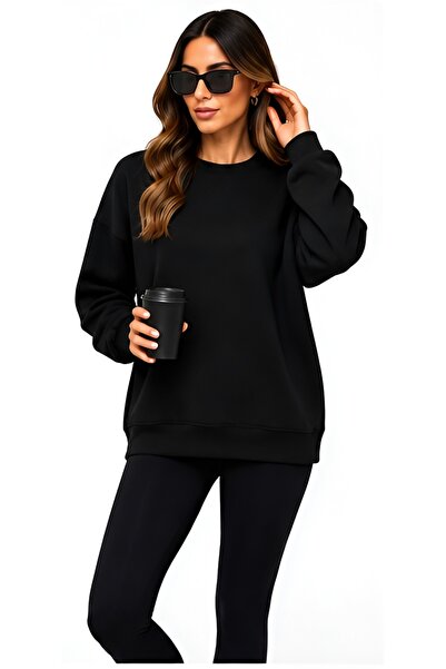 BUSEM Women's Basic Oversize Sweatshirt – Modal Blended Stretch Fabric
