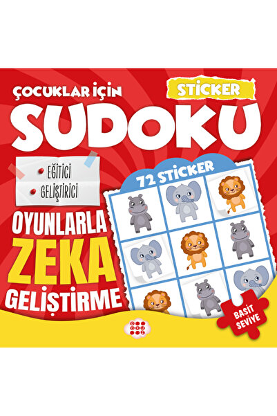 dokuzyayinlari ÇOCUKLAR İÇİN SUDOKU- STİCKER HEDİYELİ BASİT SEVİYE 1