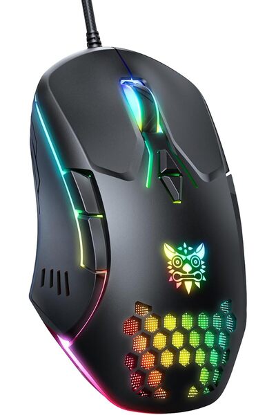 Onikuma GAMING Mouse, Wired PC Entry Level Mouse with RGB Backlit and Adjusta...