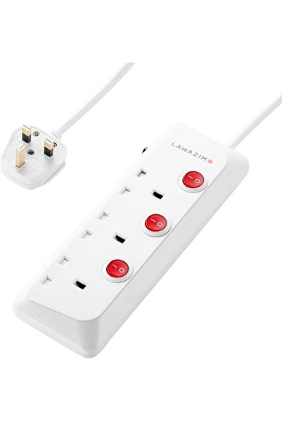 Lawazim 3-Way Extension Cable with Individual Port On/Off Switch - 5 meter - ...