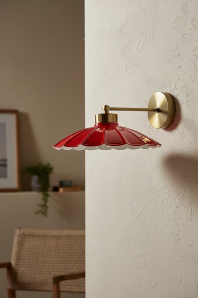 Bamyum Risso Red Flat Body Sconce Metal Rustic E27 Single Cafe Boutique Lamp Lighting