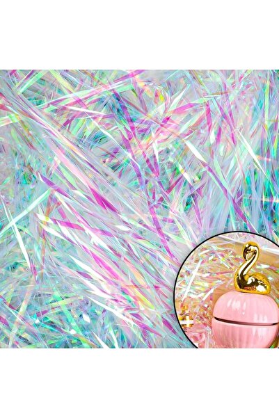 TERRIFI 200g Iridescent Crinkle Cut Paper Shred Filler, Sparkly Holographic F...