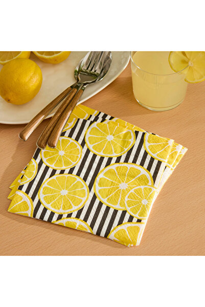 parti pera Limon Desenli Kağıt Peçete 16'lı Paket 33*33 cm