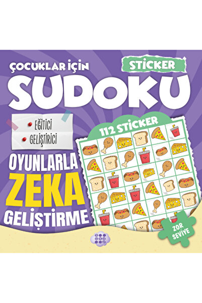 dokuzyayinlari ÇOCUKLAR İÇİN SUDOKU - STİCKER HEDİYELİ ZOR SEVİYE 4