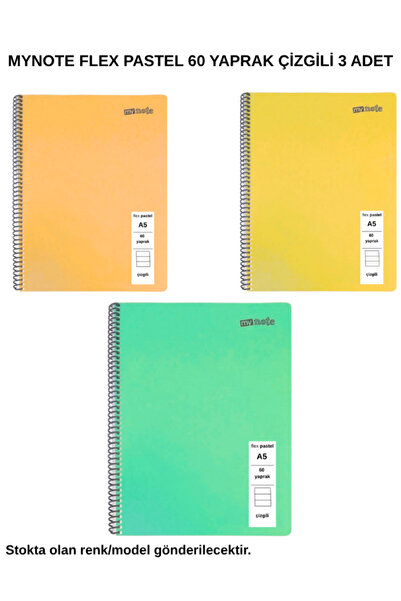 Mynote A5 Lined 60 Sheets Small Size Notebook 3 Pieces