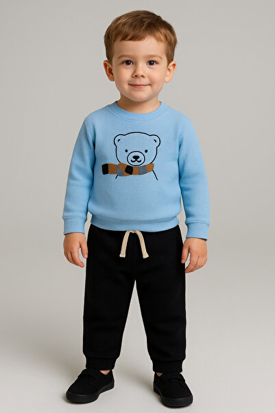 Momivi Kids Set de 2 piese brodat cu ursuleț de pluș pentru bebeluși și copii